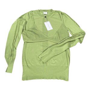 Lovers & Friends Sweater Womens M Green Layered Pullover IZARIO Long Sleeve Y2K